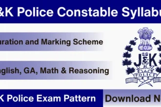 JK Police Constable Exam Pattern 2024