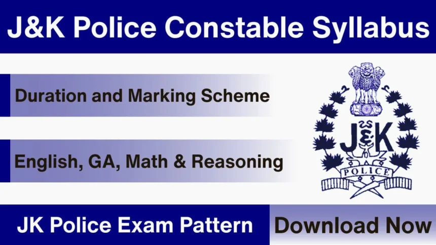 JK Police Constable Exam Pattern 2024